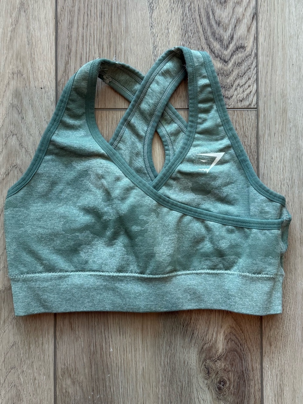 Gymshark Green Camo Seamless Sports Bra